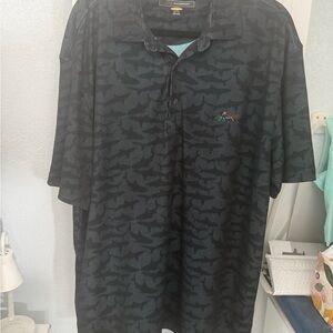 Greg Norman Collection Men's Black and Gray Polo Shirt